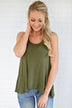Wander On Tank Top ~ Olive