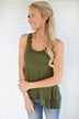Wander On Tank Top ~ Olive