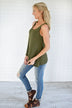 Wander On Tank Top ~ Olive