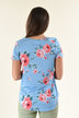 Blue Criss Cross Floral Top