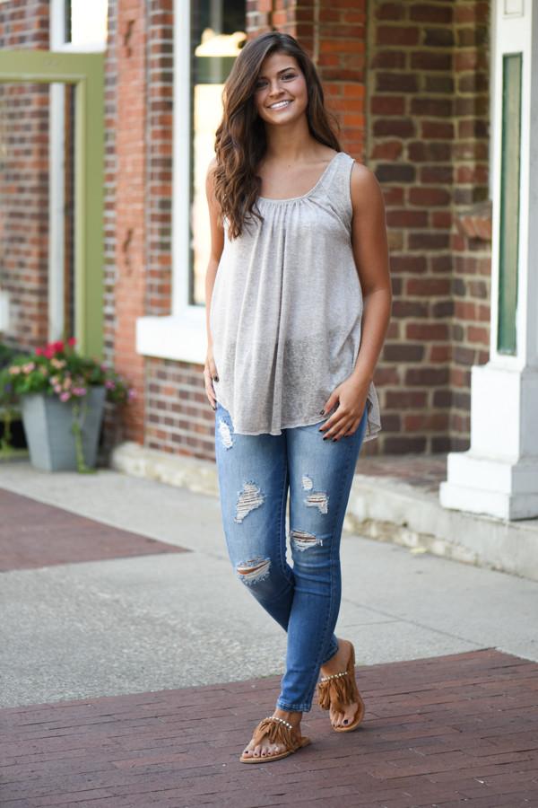 On the Run Tank Top - Mocha
