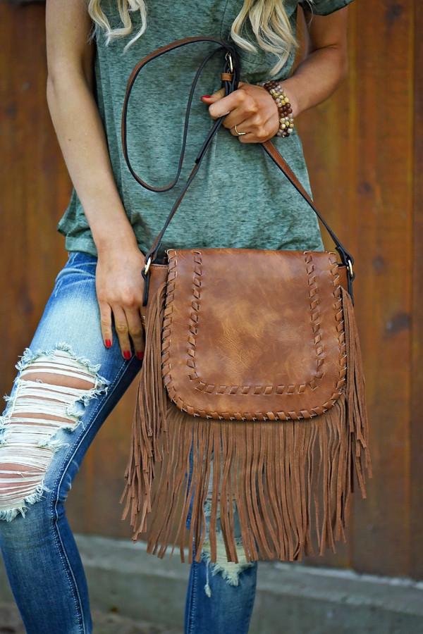 Rust Fringe Purse