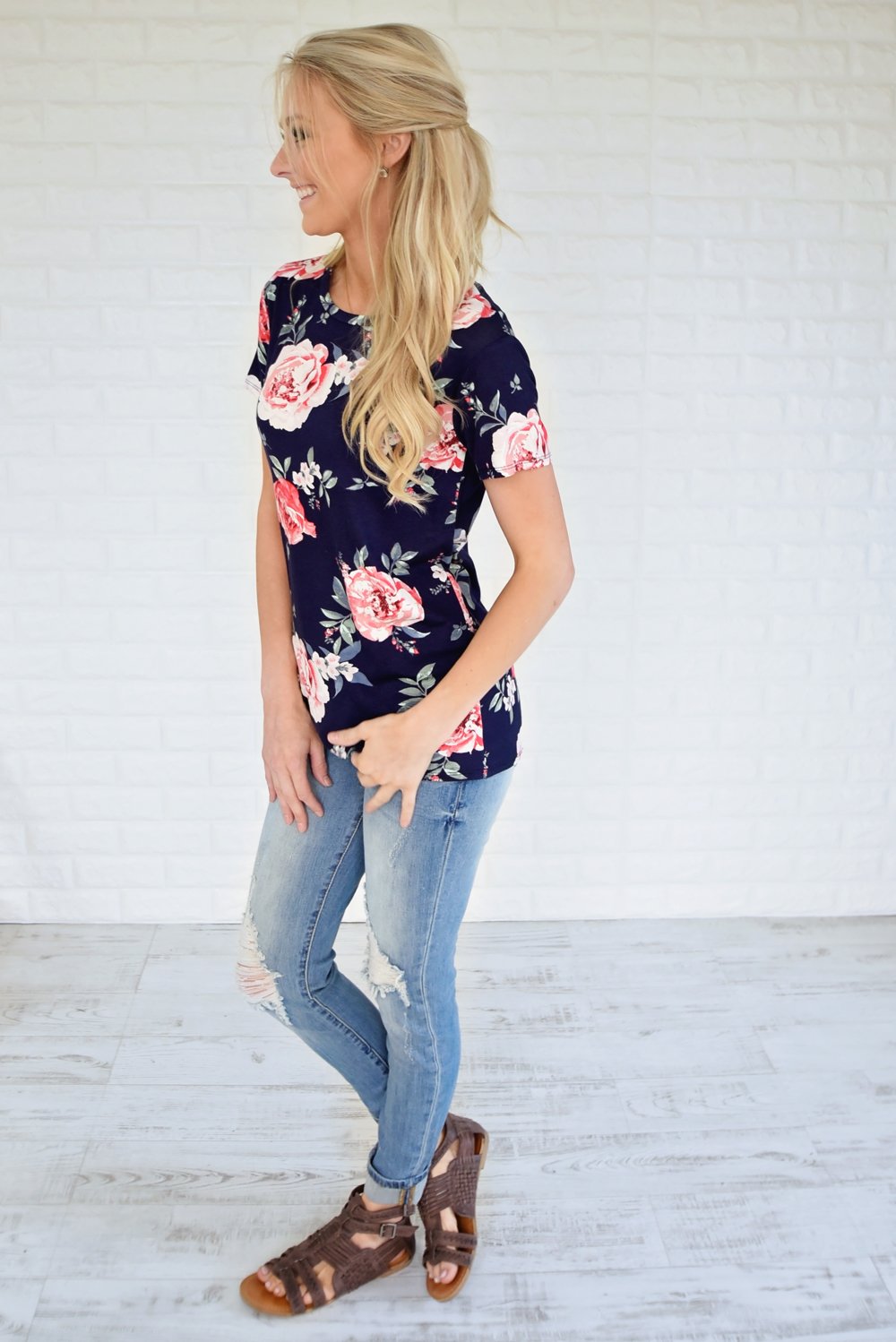Waiting For a Floral Like You ~ Navy