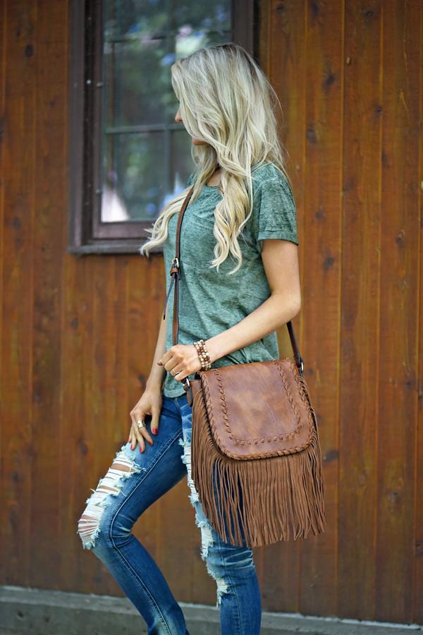 Rust Fringe Purse