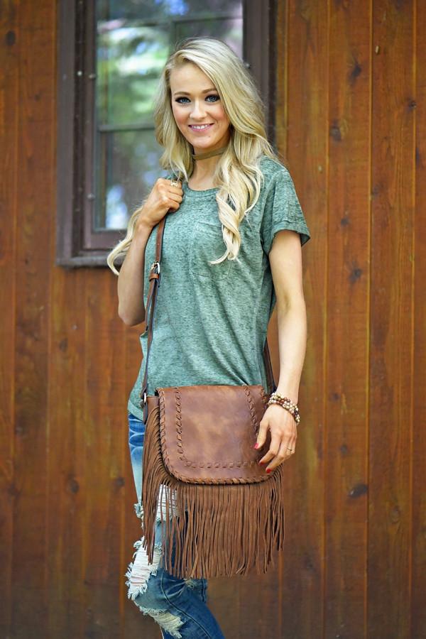 Rust Fringe Purse