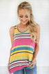 Wander On Tank Top ~ Green & Yellow