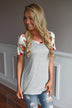 Take a Chance on Me Floral Top ~ Ivory
