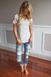 Take a Chance on Me Floral Top ~ Ivory