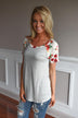 Take a Chance on Me Floral Top ~ Ivory