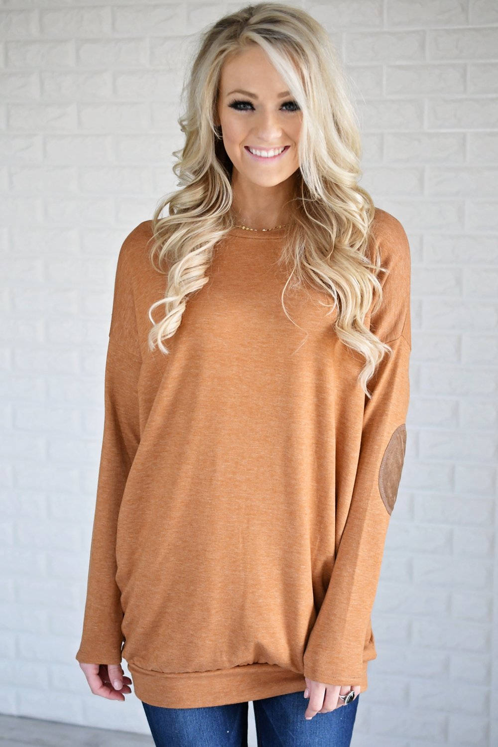 Mustard Elbow Patch Sweater