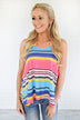 Wander On Tank Top ~ Pink, Blue & Yellow