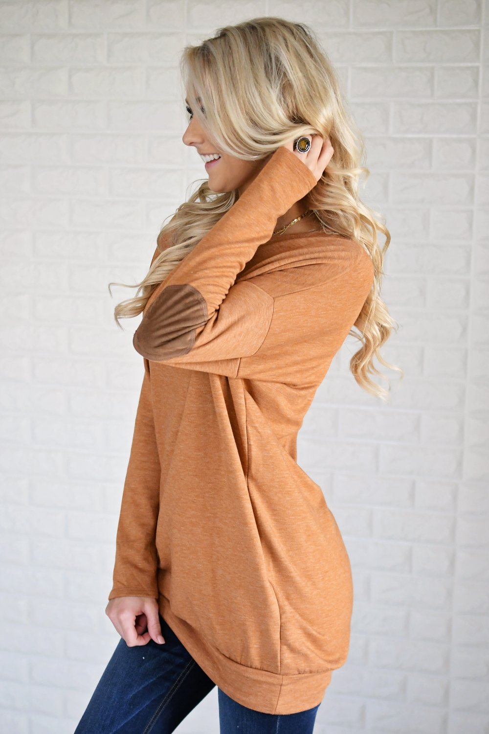 Mustard Elbow Patch Sweater