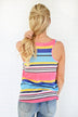 Wander On Tank Top ~ Pink, Blue & Yellow