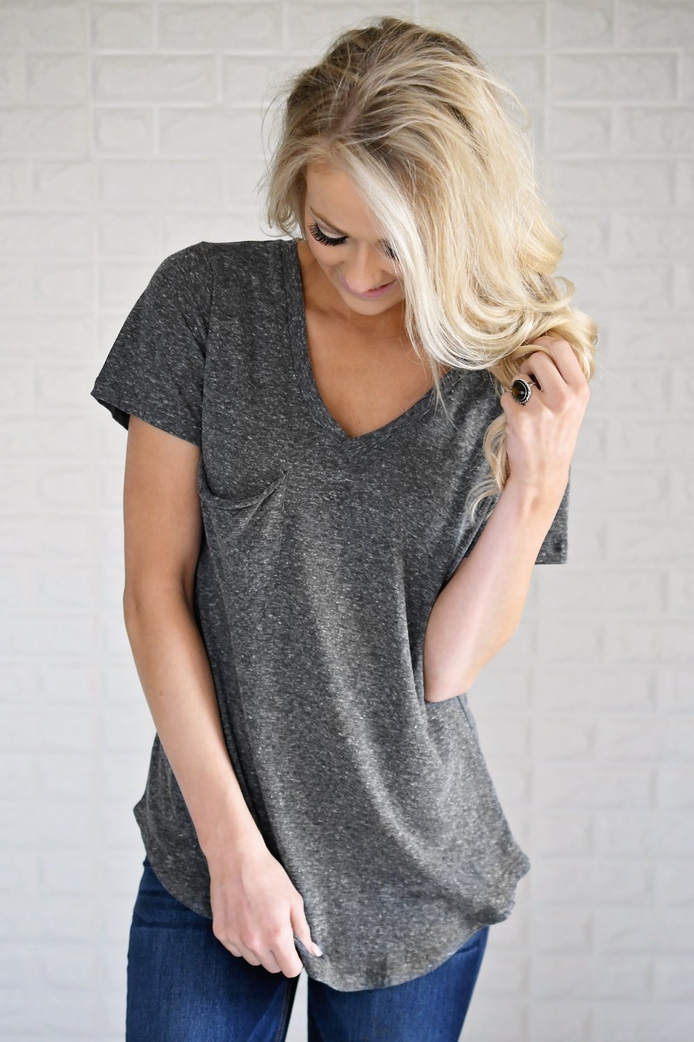 Basic Charcoal Pocket Tee