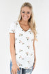 Little Floral Loves Top ~ Ivory