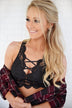 Criss Cross Lace Bralette ~ Black