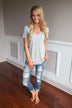 Simplicity V-Neck Top ~ Grey