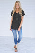 Blurred Lines Striped Top ~ Black