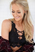 Criss Cross Lace Bralette ~ Black