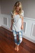 Simplicity V-Neck Top ~ Grey
