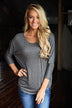 Glam Pocket Top - Charcoal