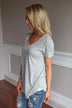 Simplicity V-Neck Top ~ Grey