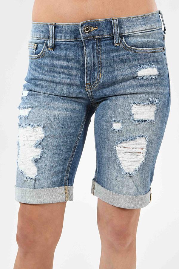 Distressed Bermuda Shorts