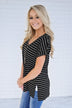 Blurred Lines Striped Top ~ Black