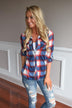 Red & Blue Striped Plaid