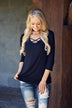 Criss Cross My Heart Top - Black