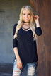 Criss Cross My Heart Top - Black