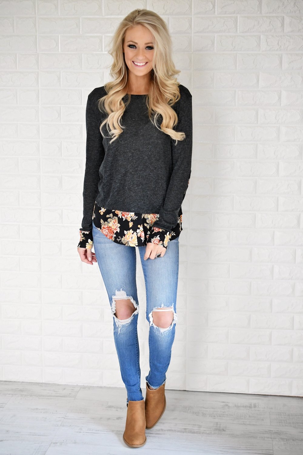 Lucky in Floral Top