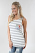 Get the Feeling Floral and Stripes Tank Top
