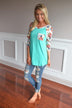 Mint Floral Baseball Tee