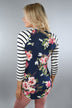 Navy Floral And Stripes Top
