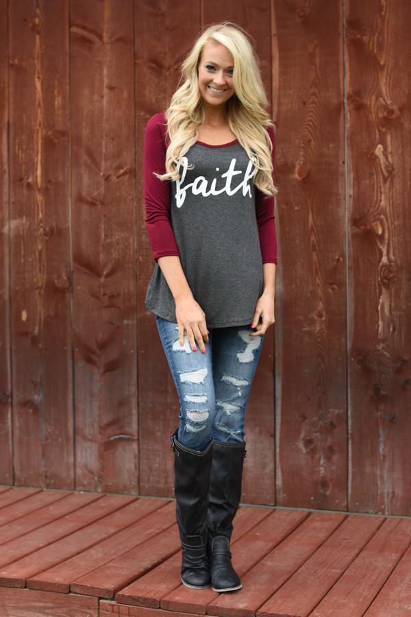 Faith 3/4 Sleeve Top