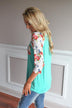 Mint Floral Baseball Tee