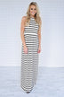 Draw the Line Striped Maxi Dress