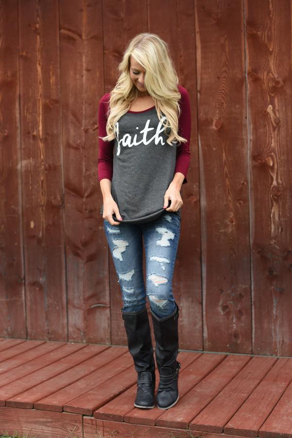 Faith 3/4 Sleeve Top