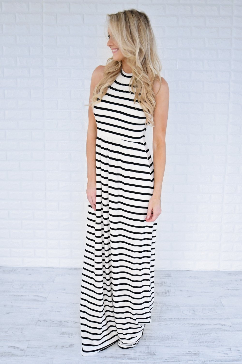 Draw the Line Striped Maxi Dress