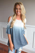 Two Tone Ombre Top ~ Blue