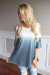 Two Tone Ombre Top ~ Blue