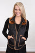 Black & Cognac Lightweight Vest