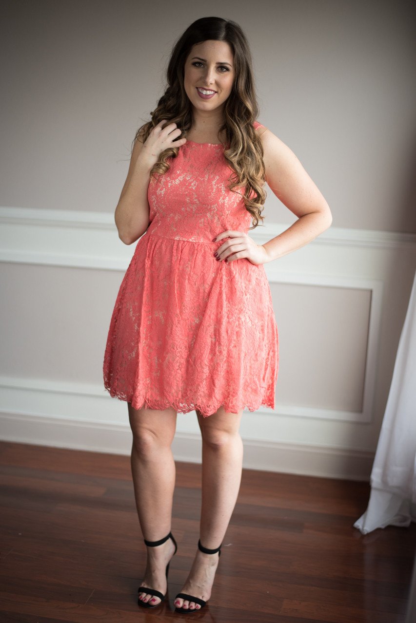 Light Coral Lace Dress