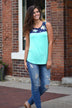 Mint Floral Tank Top