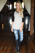 Sparkle in My Eye 3/4 Sleeve Top ~ Black