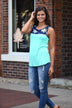 Mint Floral Tank Top