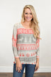 Home For The Holidays Sweater Top - Cream