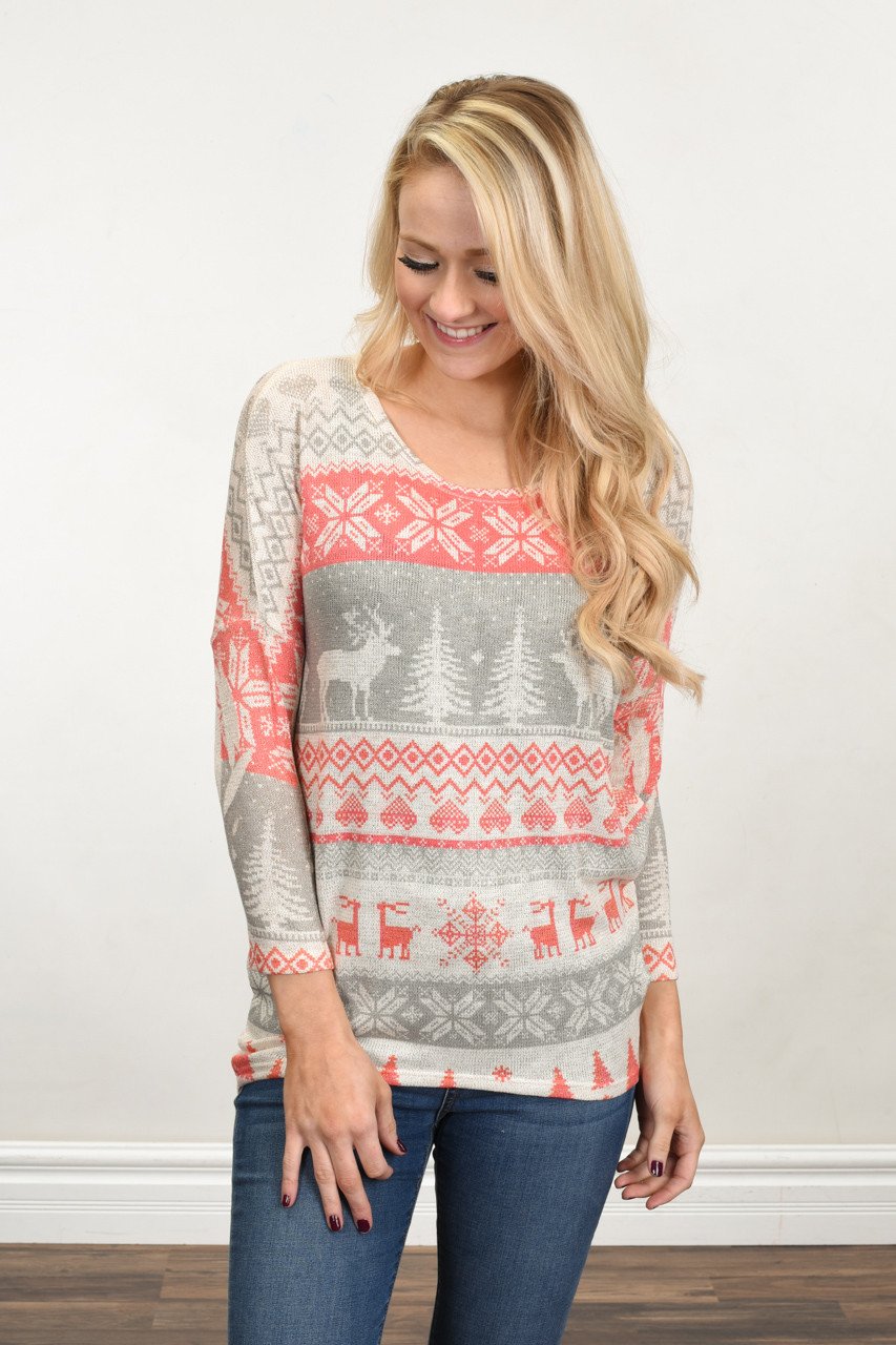 Home For The Holidays Sweater Top - Cream