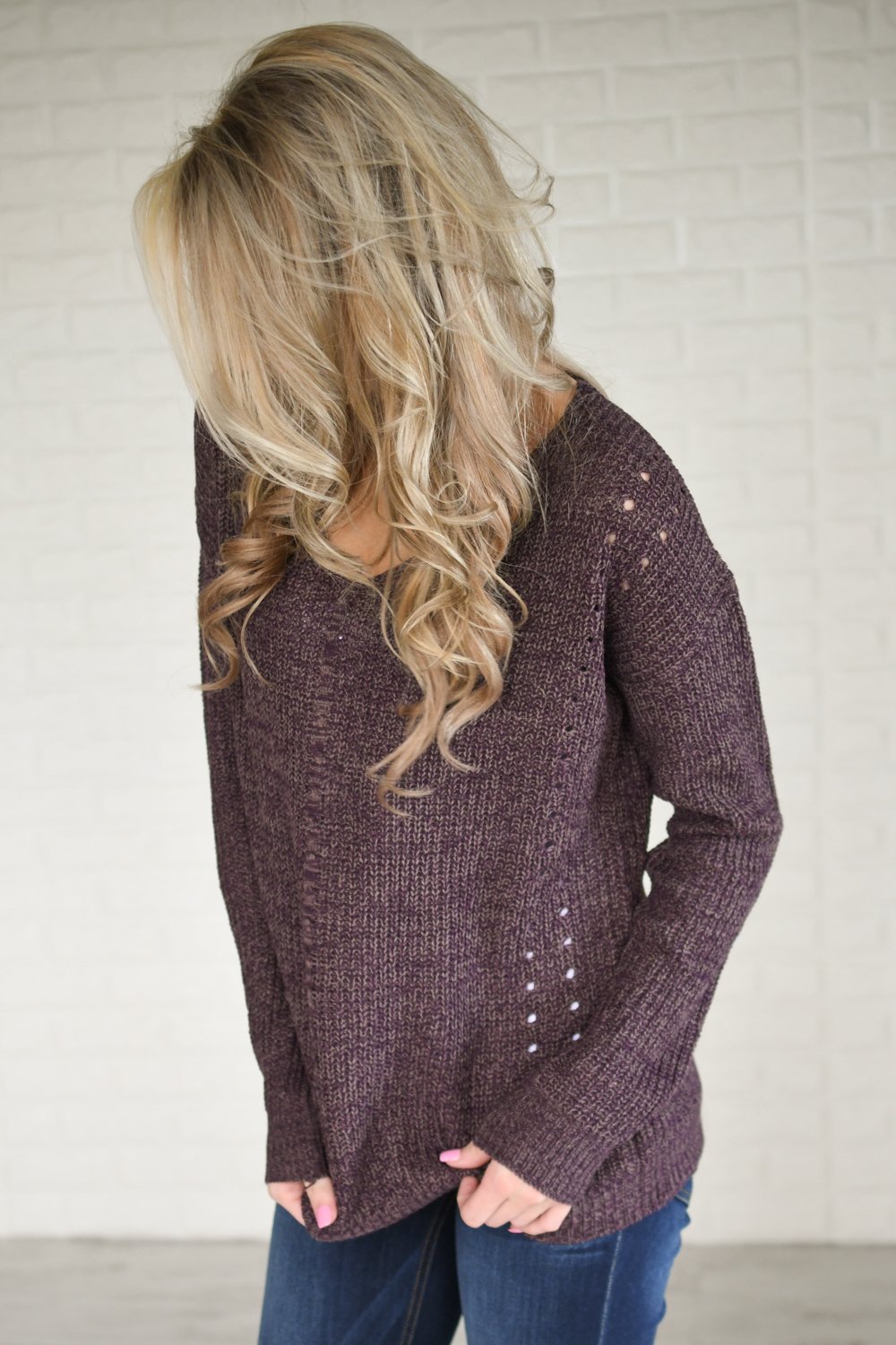 Sweet Love Back Lace Up Top ~ Purple